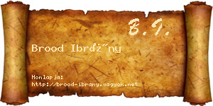 Brood Ibrány névjegykártya